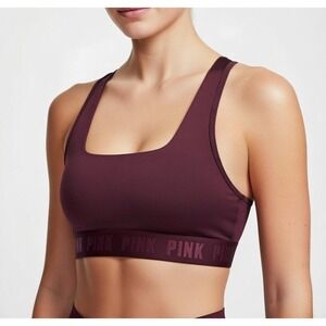 Victorias Secret PINK Sports Bra Maroon Purple Ultimate Unlined Wireless Medium